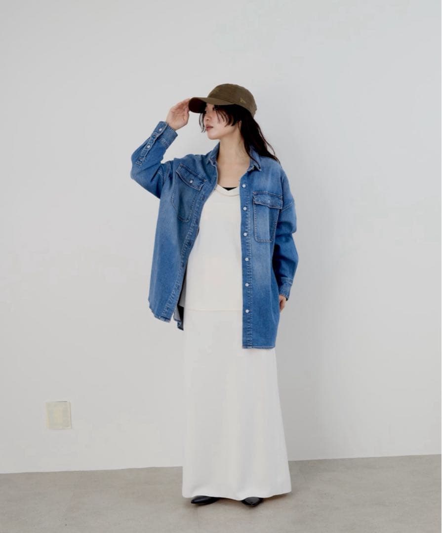 【Healthy denim】デニムシャツAlmond ブルー ナノユニバース0