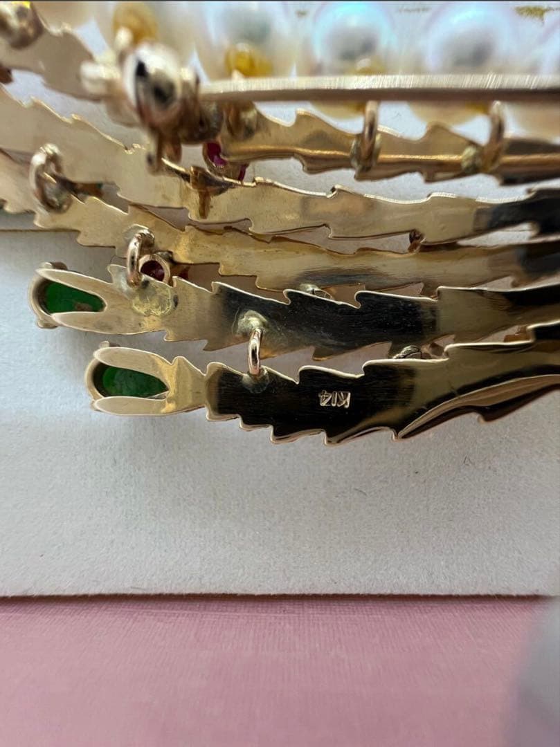 h*i様 K14 ブロー パール 真珠 ルビー エメラルド サファイア 翡翠 1