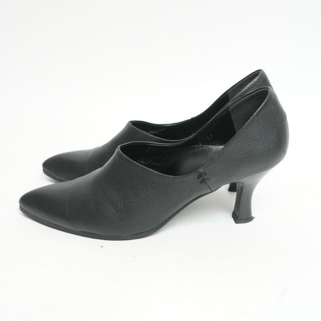 【美品】MANA マナ パンプス 深履き レザー ポインテッドトゥ 23.5