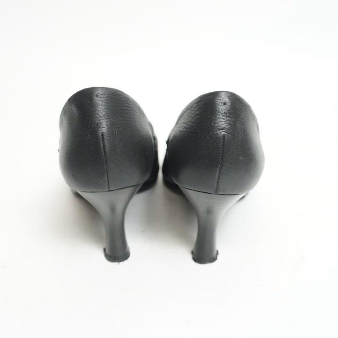 【美品】MANA マナ パンプス 深履き レザー ポインテッドトゥ 23.5