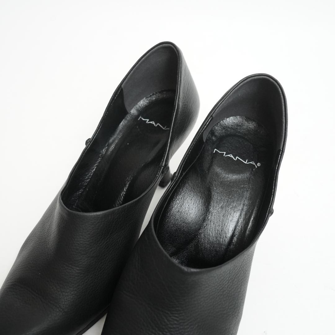 【美品】MANA マナ パンプス 深履き レザー ポインテッドトゥ 23.5