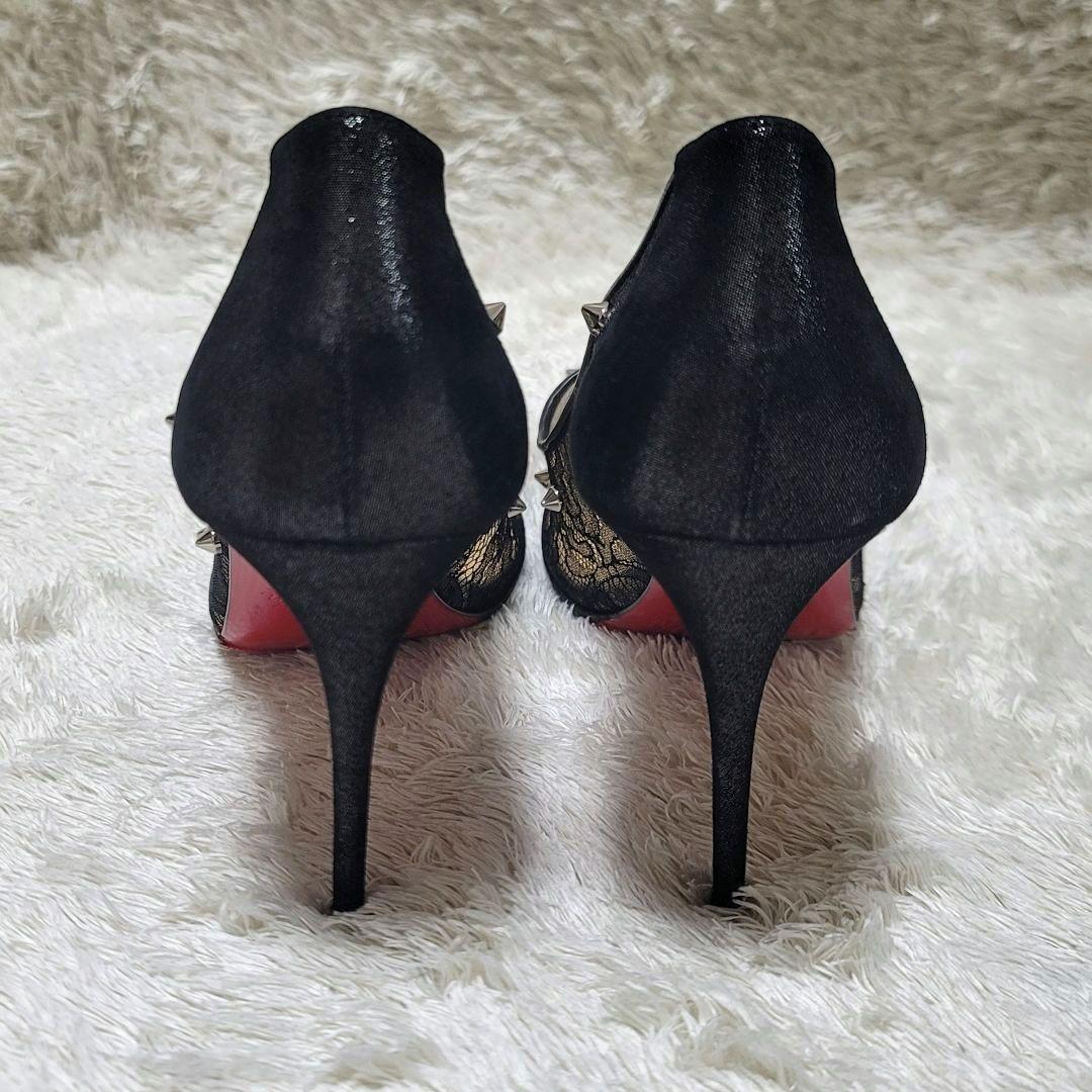 美品✨Christian Louboutin レース ハイヒール スタッズ