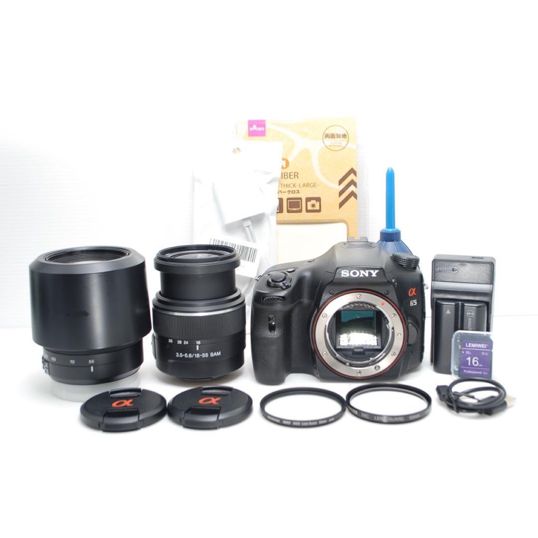 ❤️SONY α65❤️美品 手振れ補正付き 望遠レンズ付き 高速連写&追従AF