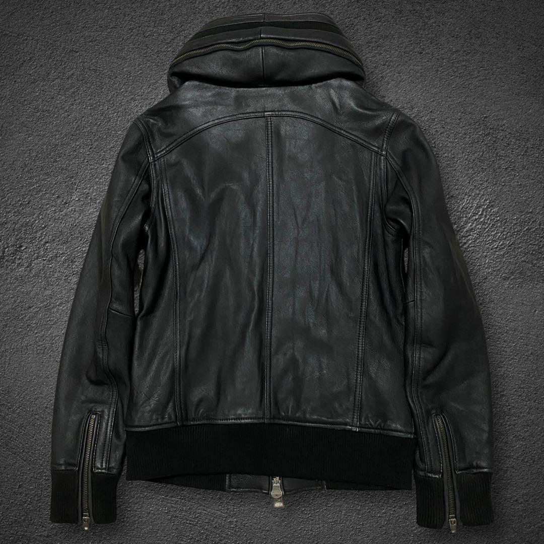 ジャケット・アウター JACKROSE gasmask hooded leather jacket