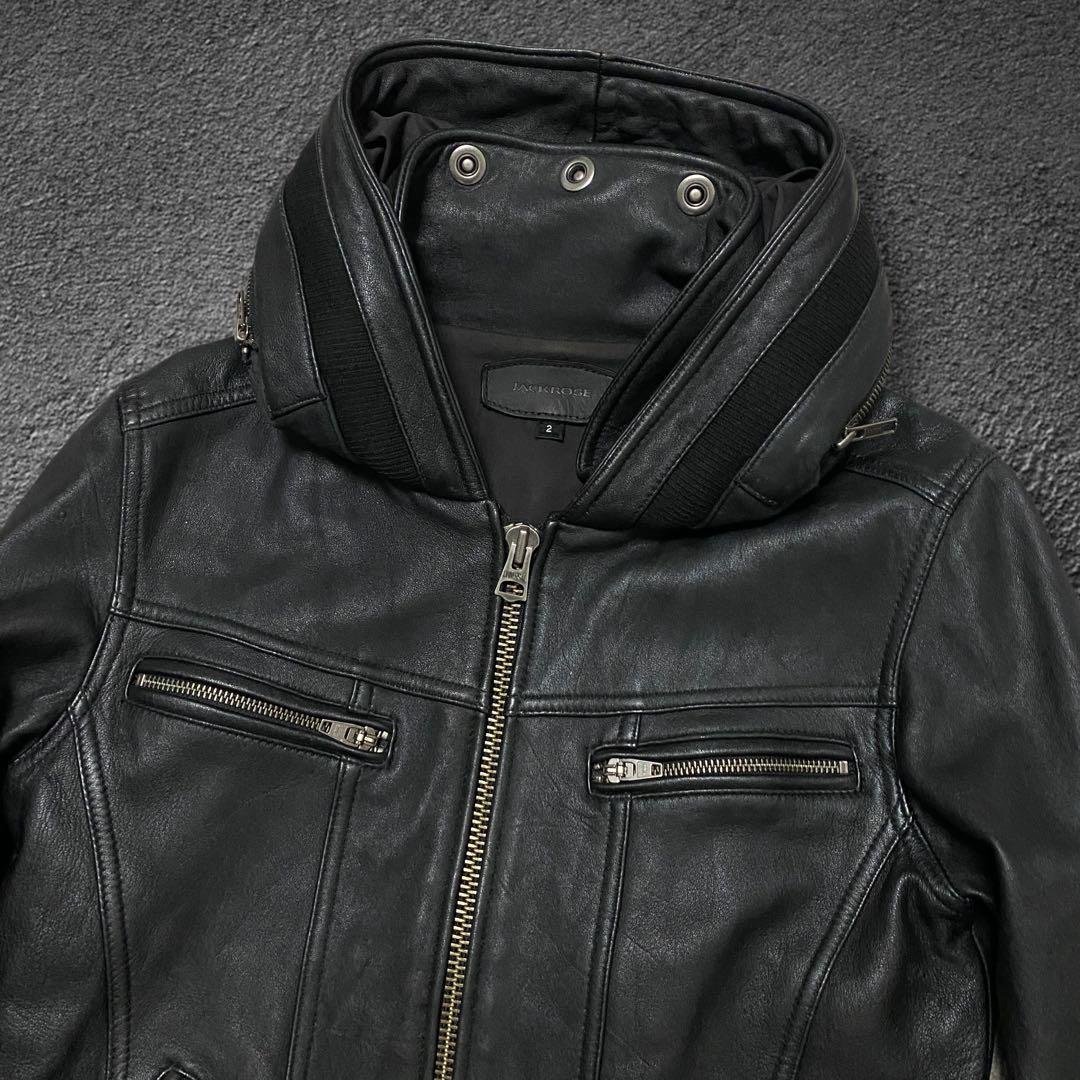 ジャケット・アウター JACKROSE gasmask hooded leather jacket