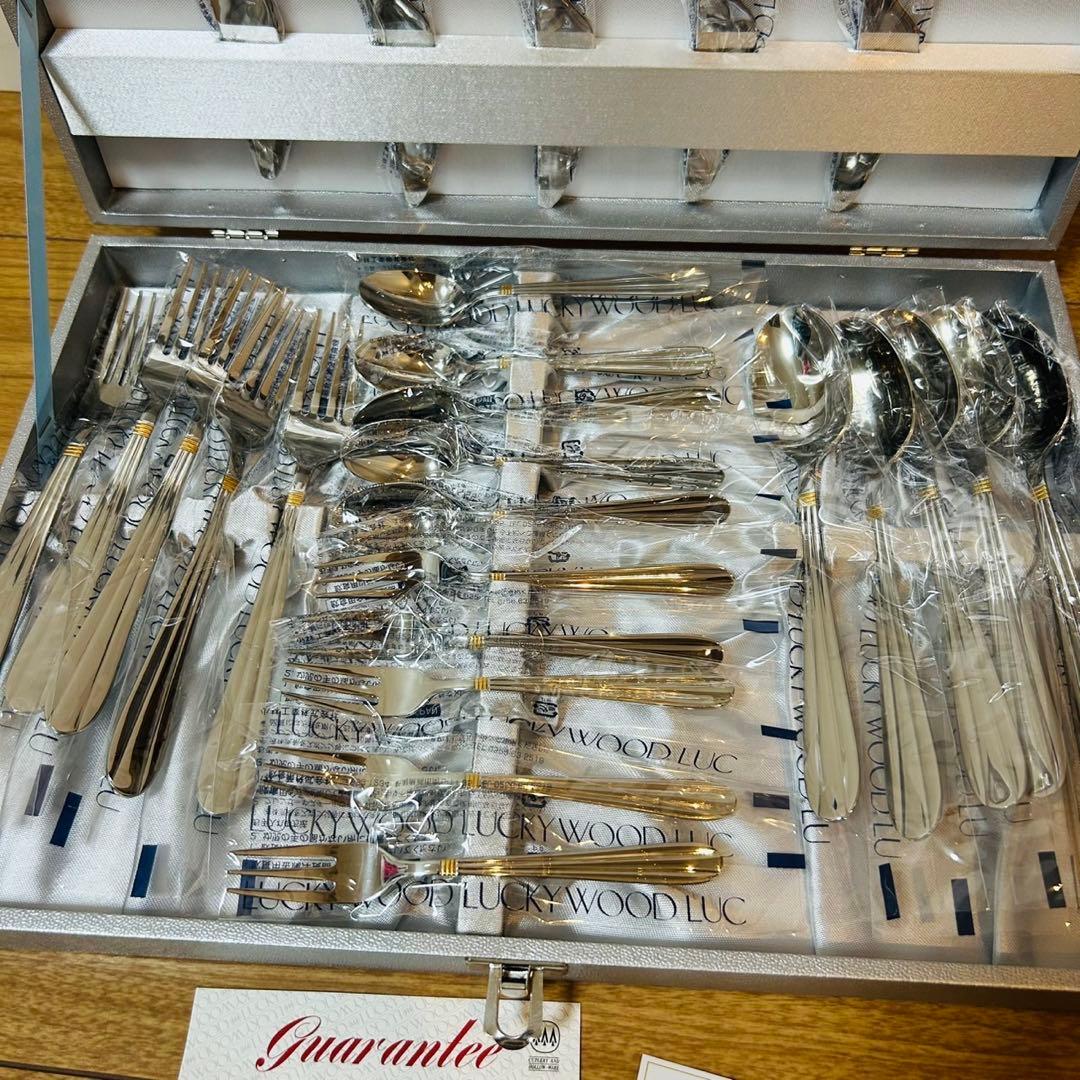 ラッキーウッド カトラリーセット　（金彩）ディナーセット〈25本〉