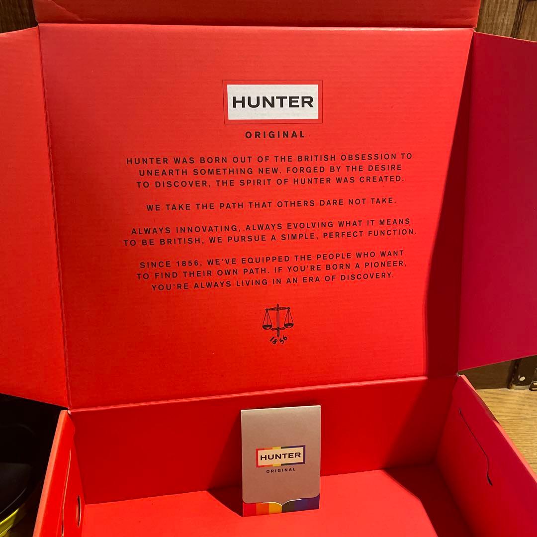 HUNTER ハンター長靴 UK6/ブラック/レインボーカラー正規品正規箱付き