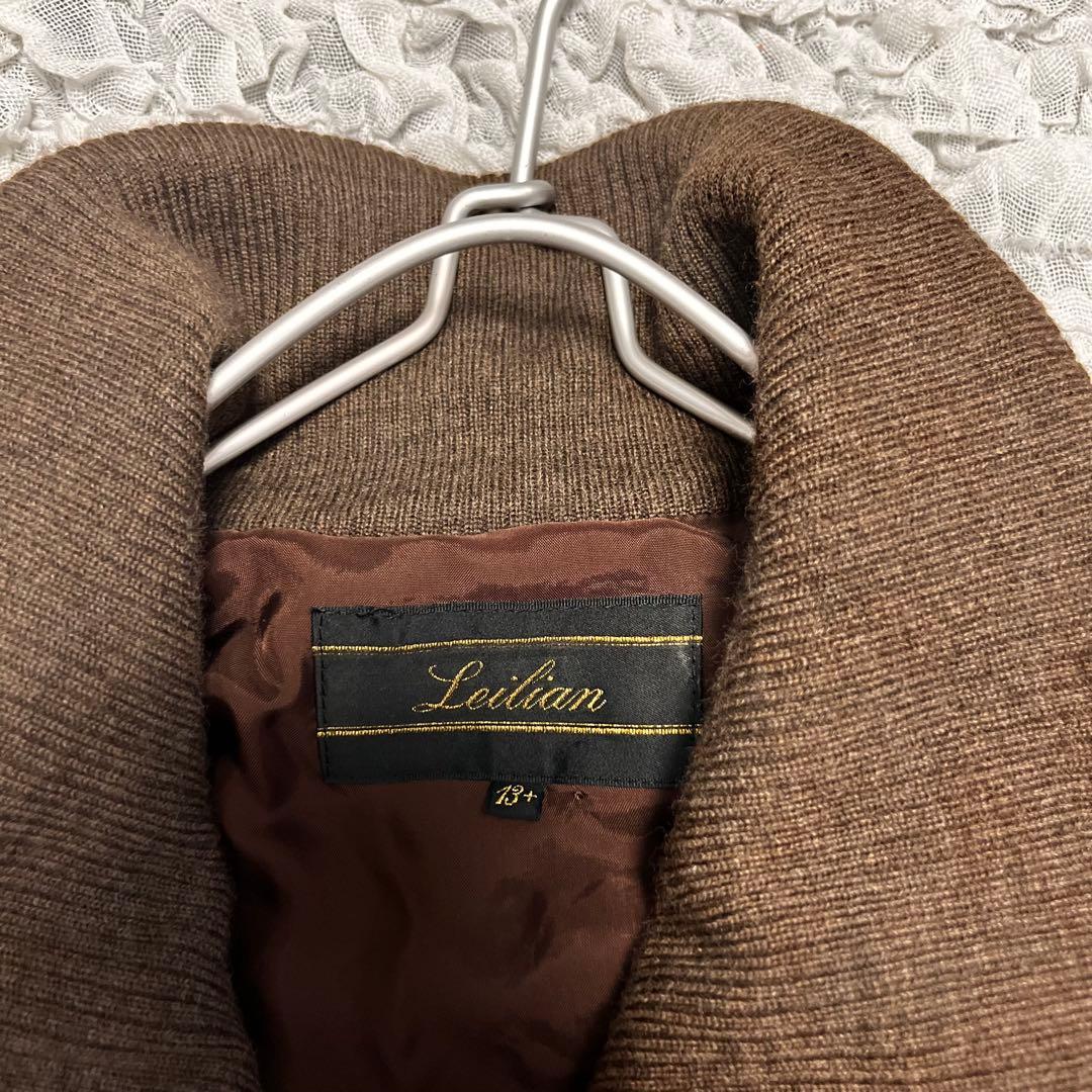 絹シルク15%【レリアンLeilian】希少 ツイード ジャケットコート 13+