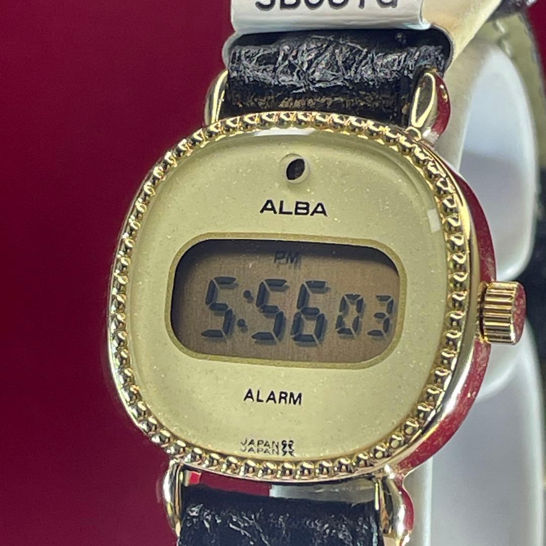 未使用 SEIKO ALBA アラーム クォーツ 電池交換済 日本製 腕時計