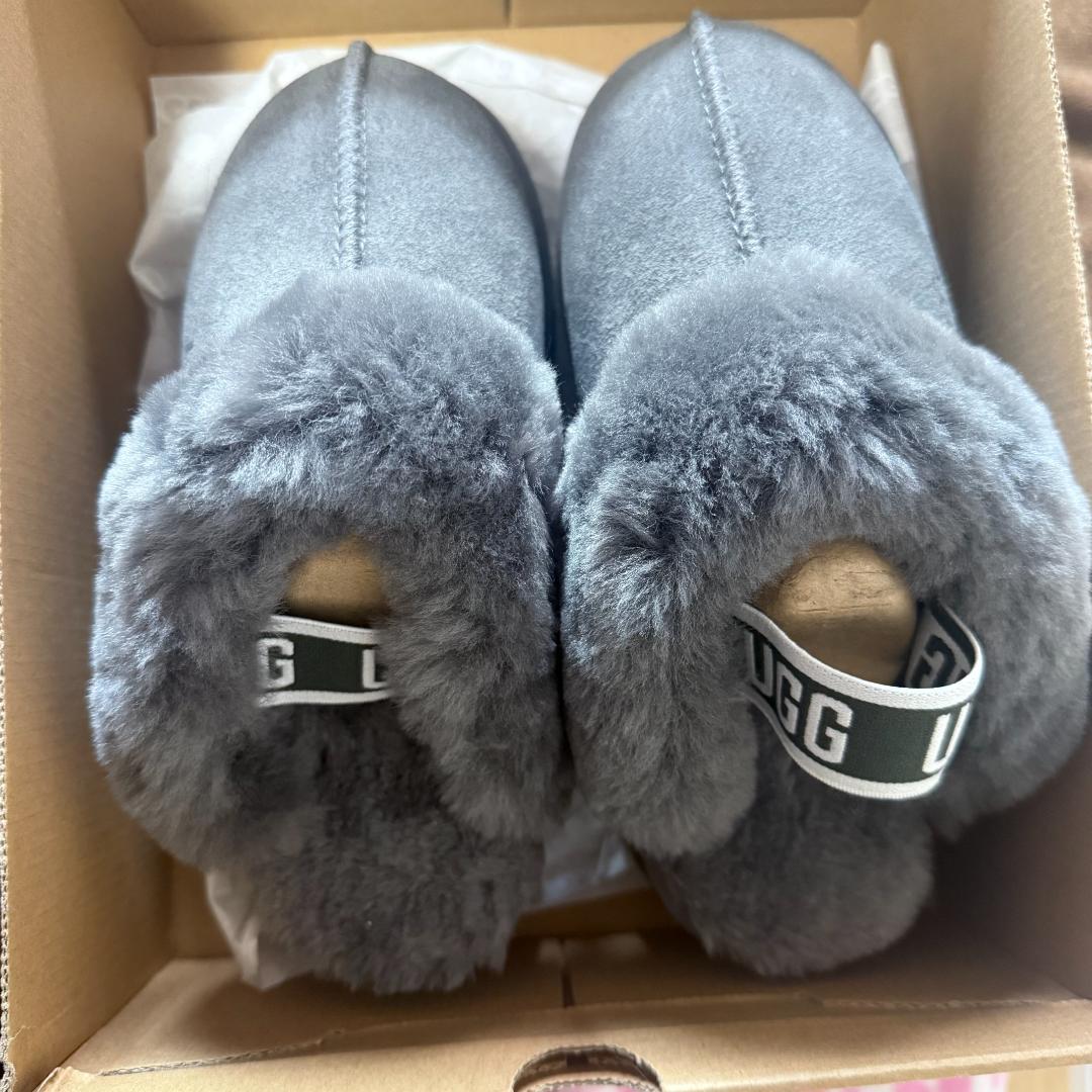 UGGファンケット レディース 厚底 ムートン サンダル グレー23.5cm