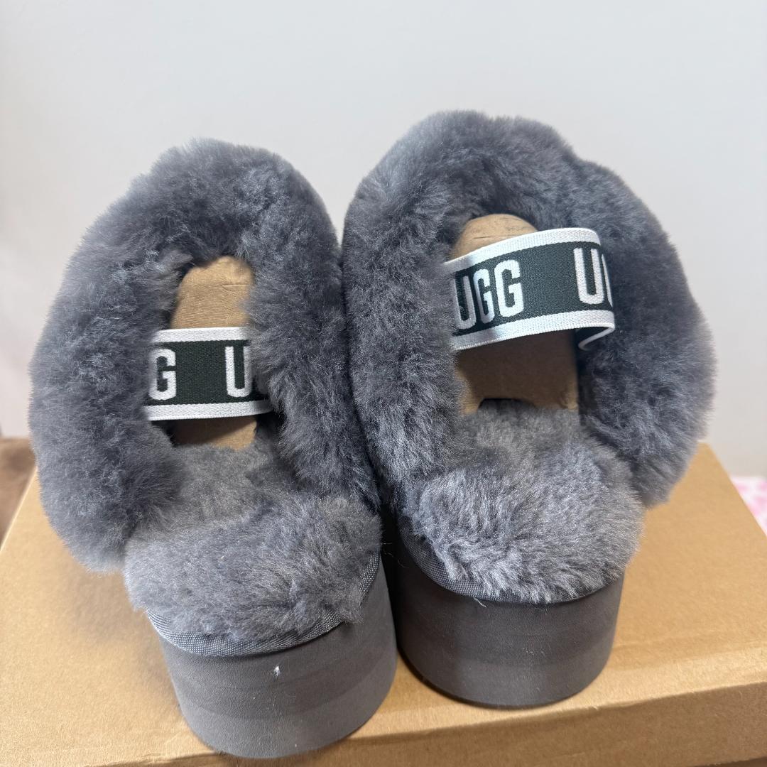 UGGファンケット レディース 厚底 ムートン サンダル グレー23.5cm