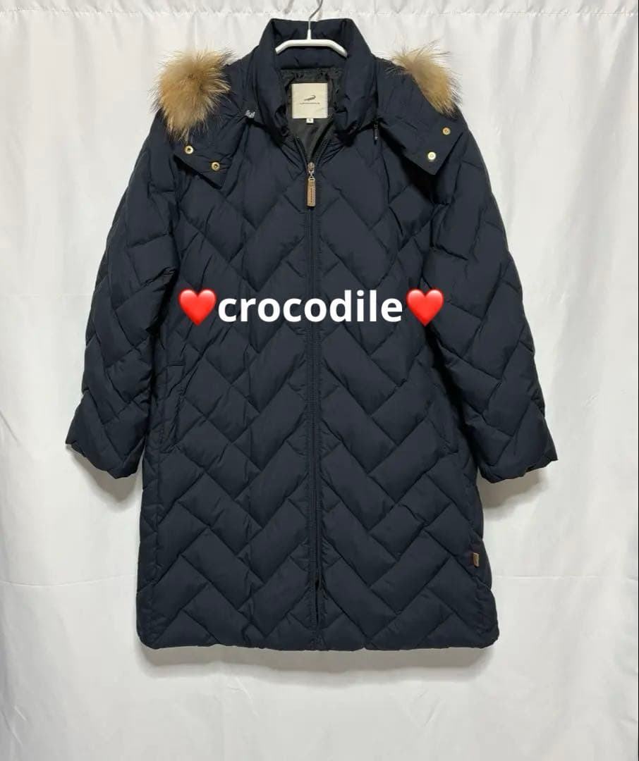 ⭐️クロコダイル⭐️ダウンコート⭐️CROCODILE⭐️ネイビー⭐️未使用に近い♪⭐️