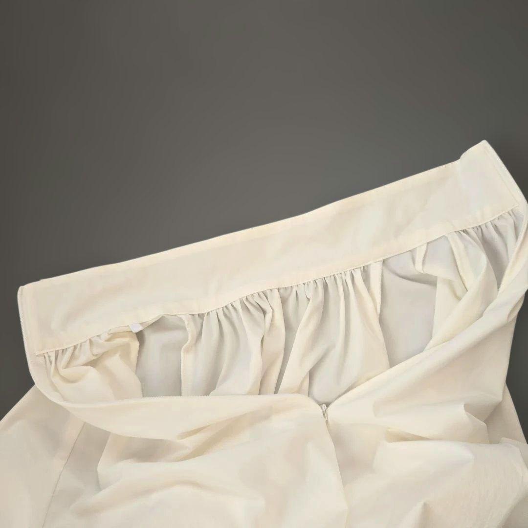 25SS 美品 UNTITLED ボウタイ付スタンドネック ボリュームブラウス