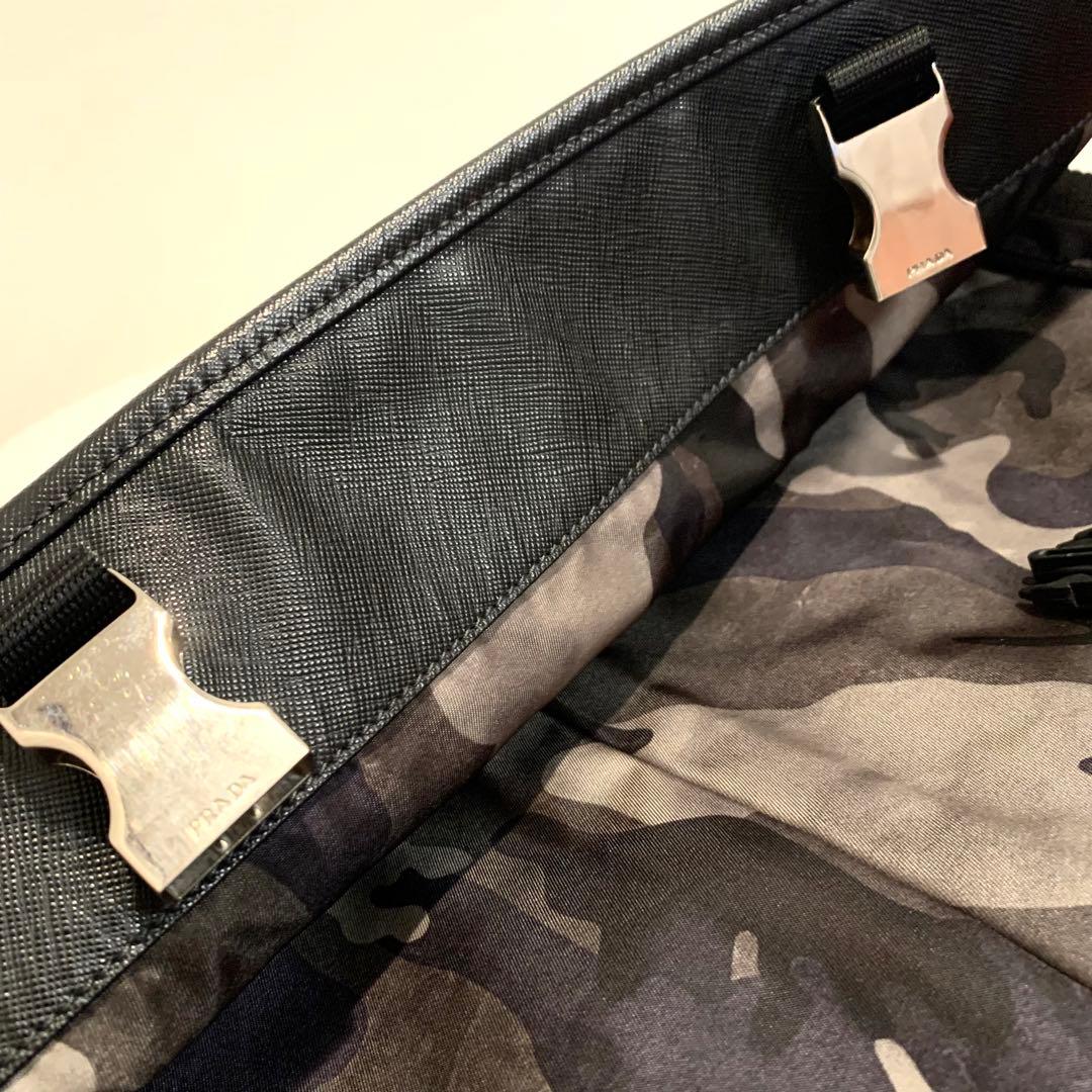 PRADA プラダ ショルダーバッグ 三角プレート　迷彩　ブラック