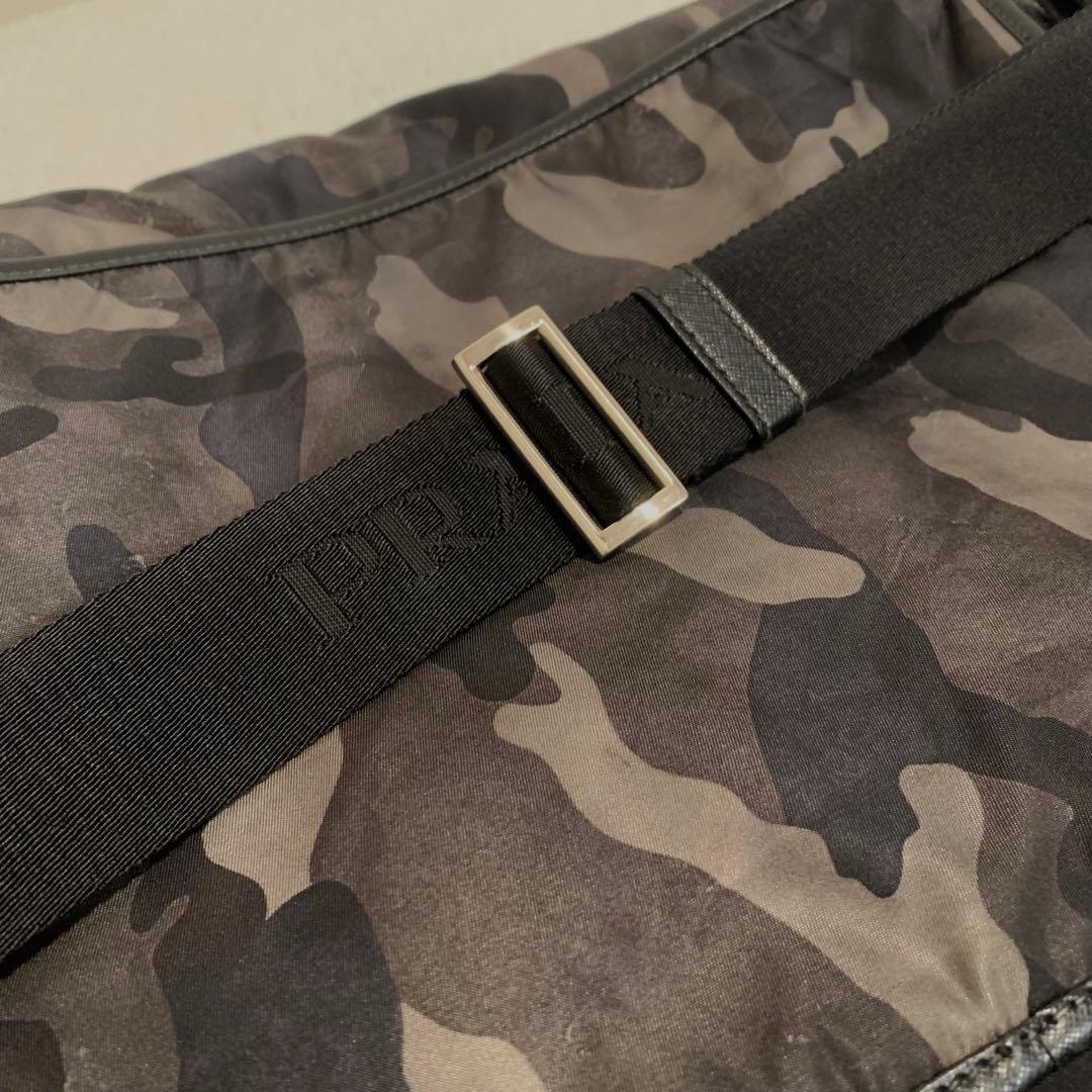 PRADA プラダ ショルダーバッグ 三角プレート　迷彩　ブラック