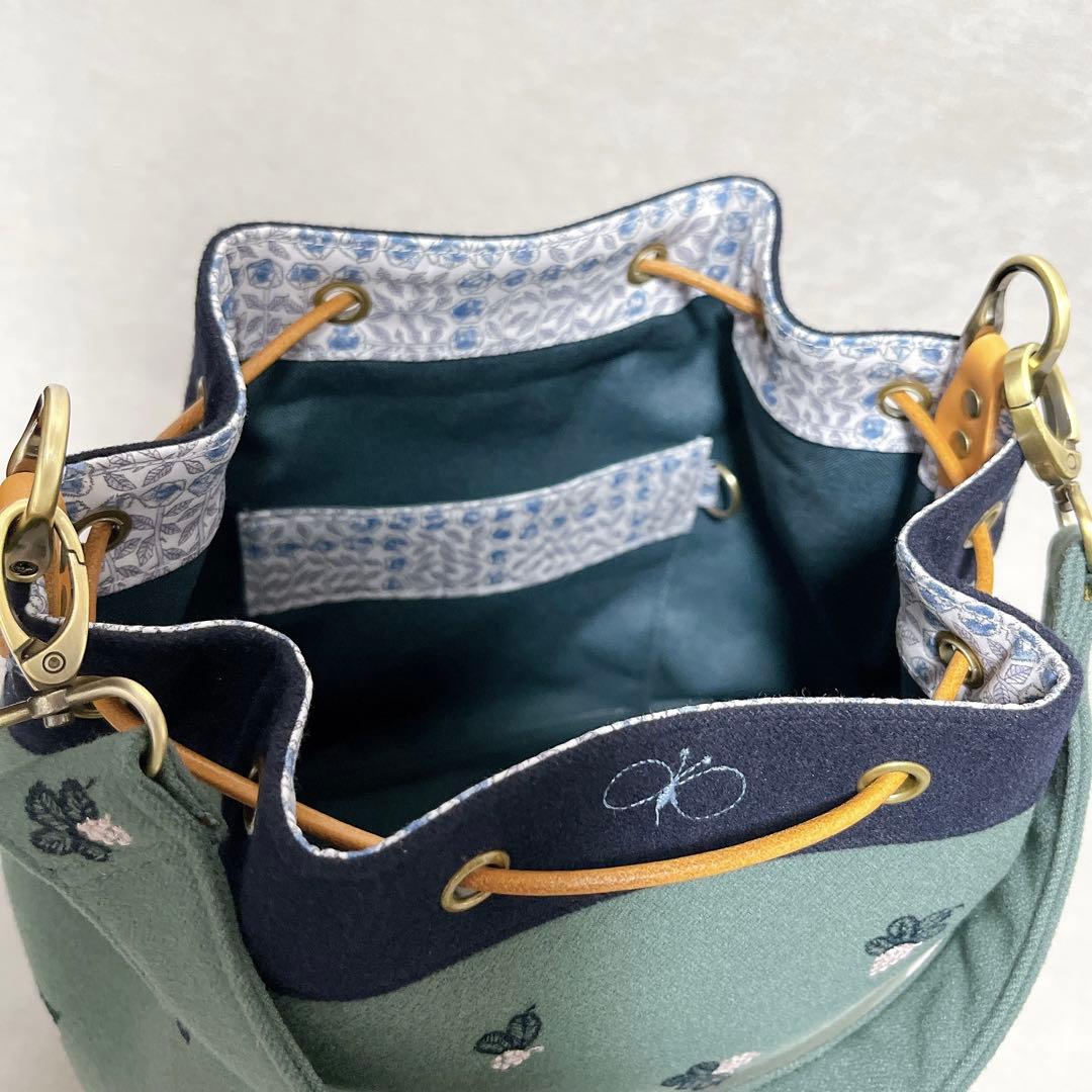 ハンドメイド　ミナペルホネン　ドローストリングバッグ⑅︎◡̈︎*