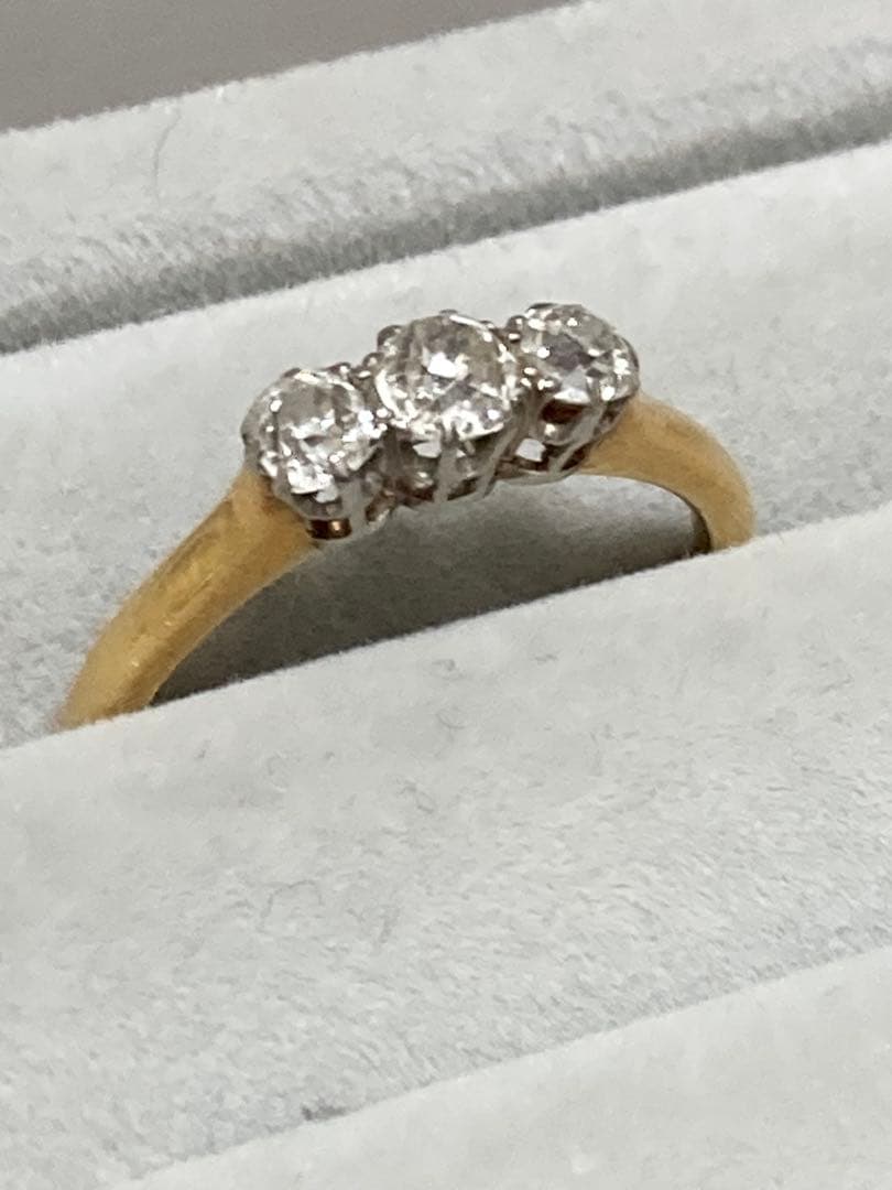 t*o様 オールドマインカットダイヤモンド　トリロジーリング　エドワーディアン