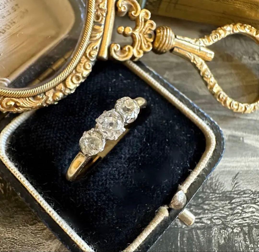 t*o様 オールドマインカットダイヤモンド　トリロジーリング　エドワーディアン