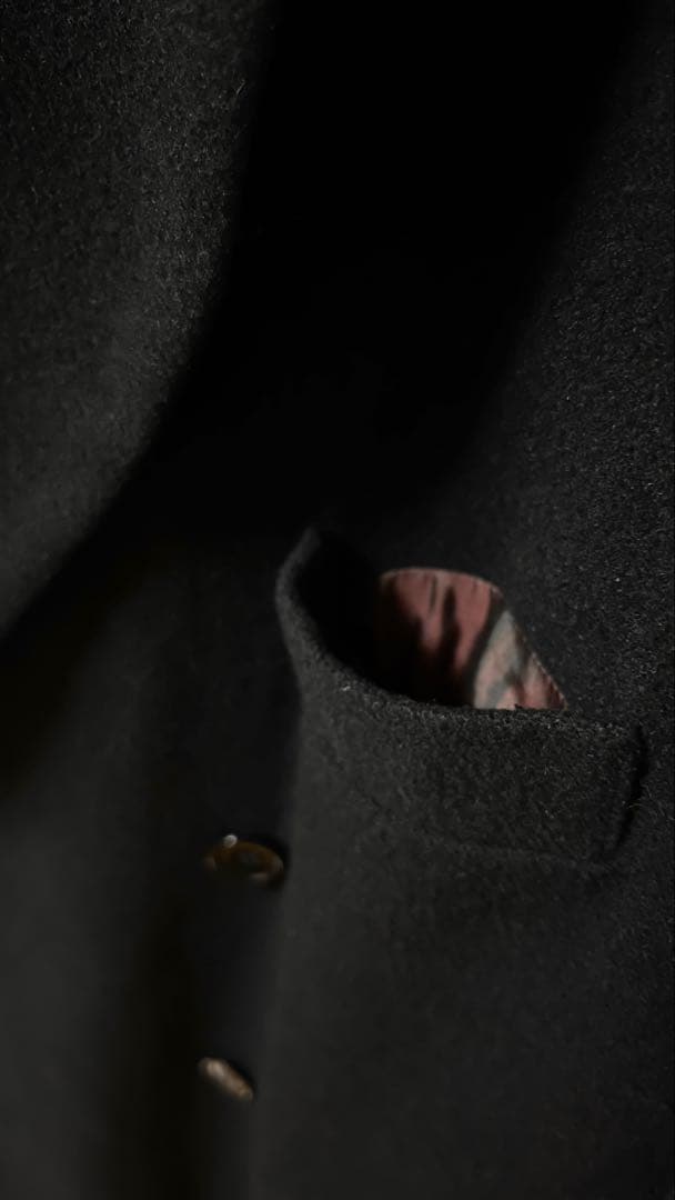 古着 canda 黒 ブラック ダブルブレスト ロングコート