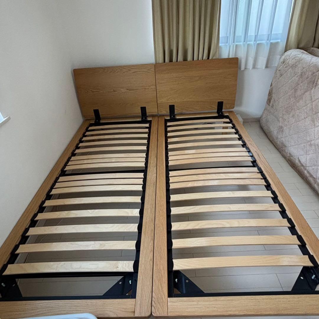 【無印良品】スモール　セミシングル　ベッドフレーム　オーク　1台