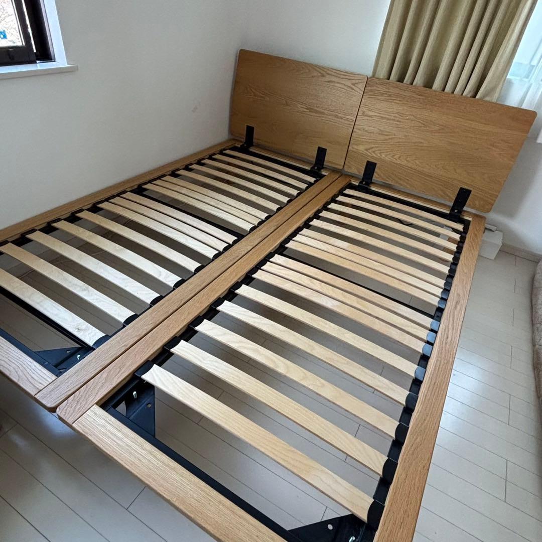 【無印良品】スモール　セミシングル　ベッドフレーム　オーク　1台