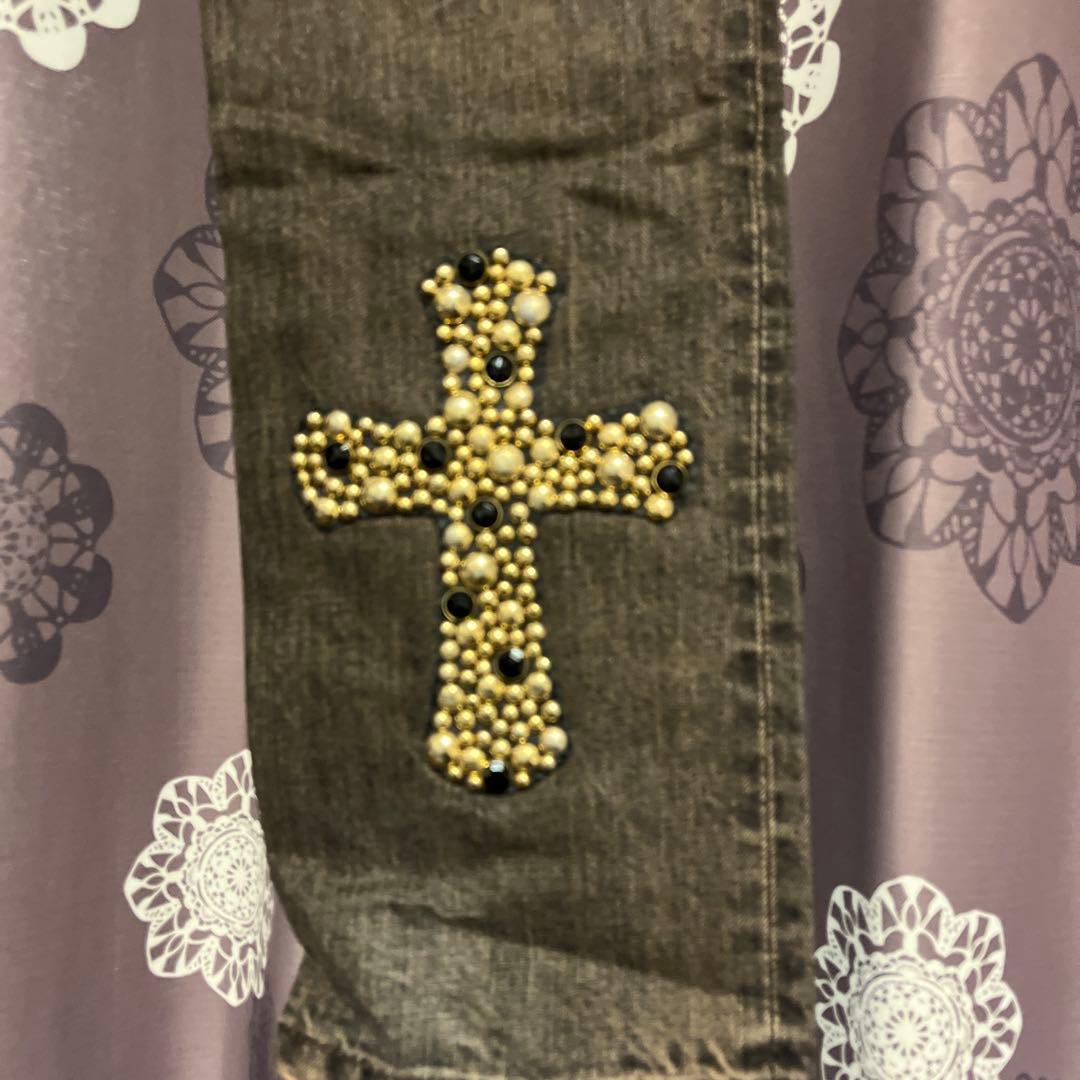 【希少】Veronica スカル デニム クロスパッチ付きLed Rechwe