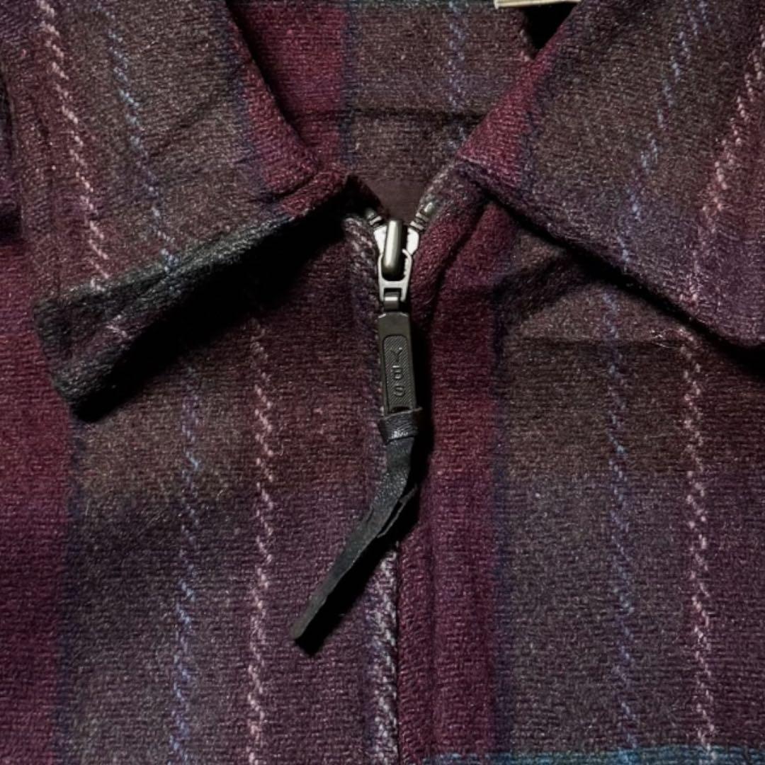 2348 古着90年代FASHION BUGウールハリントンジャケット短丈好配色