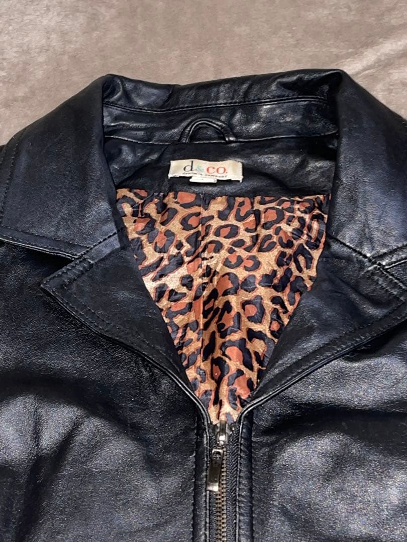 00s y2k 平成 レザー シングルライダース レオパード