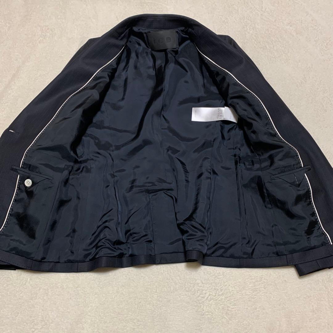 極美品【ICB】パンツスーツ セットアップ　大きいサイズ ストレッチ　ネイビー