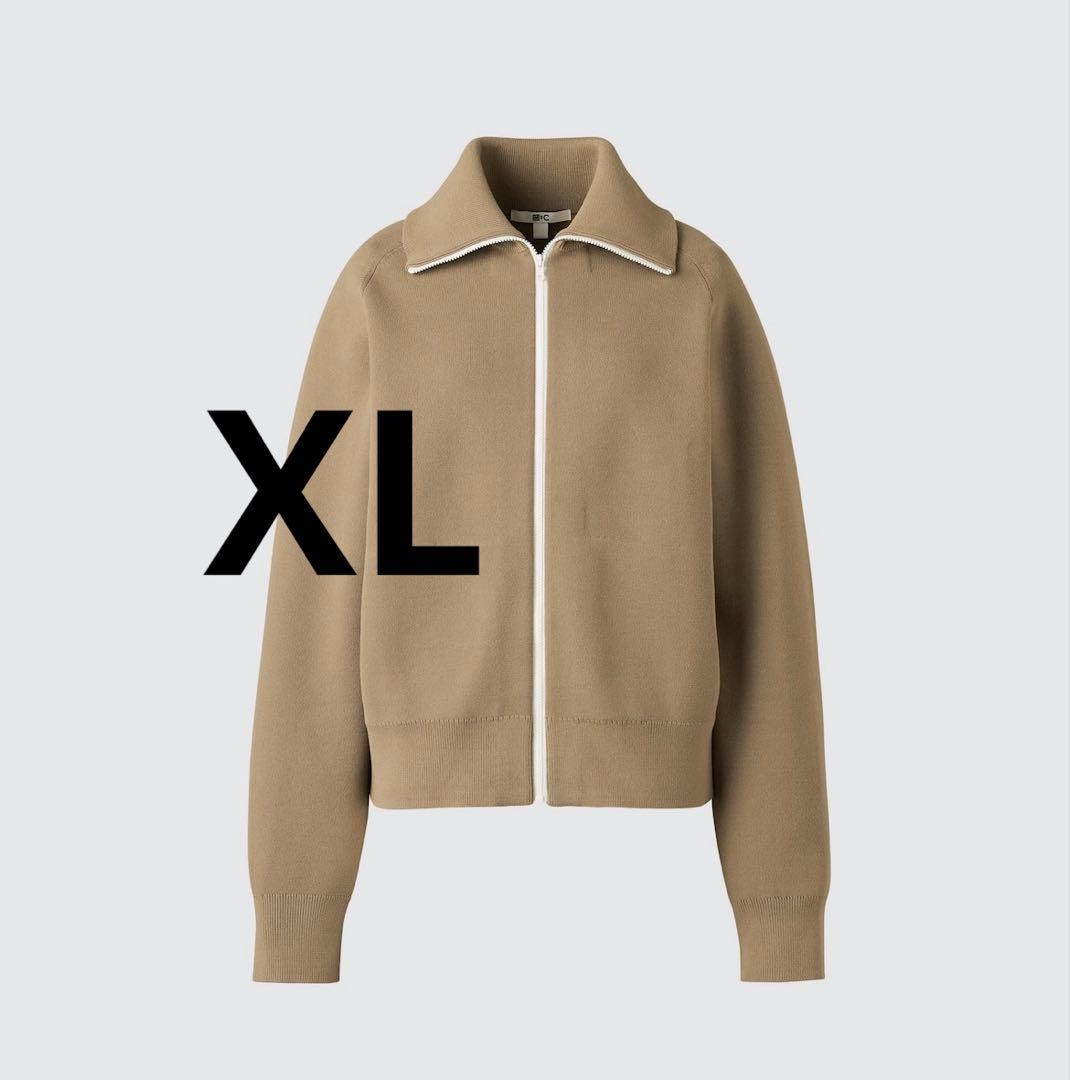 ◆【完売品】UNIQLO:C ミラノリブフルジップカーディガン　XL ベージュ