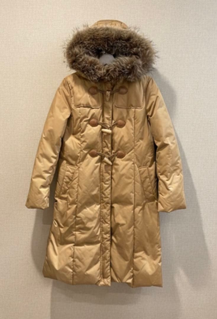 ファー付きフード ベージュダウンコート