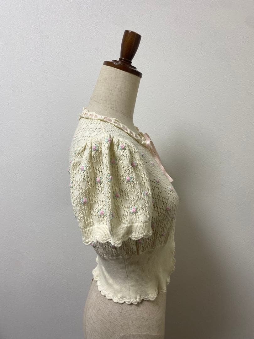 BABY,THESTARS SHINE BRIGHTレース編みローズ半袖カーデ