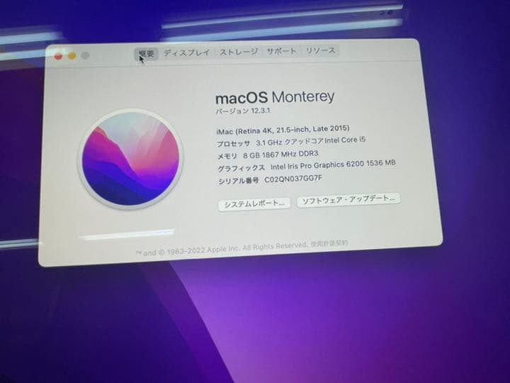 ⭐︎美品⭐︎iMac Retina 4K 21.5インチ i5 8GB 1TBSSD