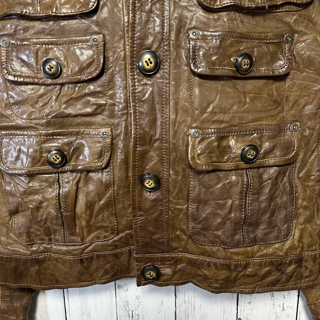 【291295=HOMME】ゴートスキン☆レザージャケット☆ライダース☆本革　3