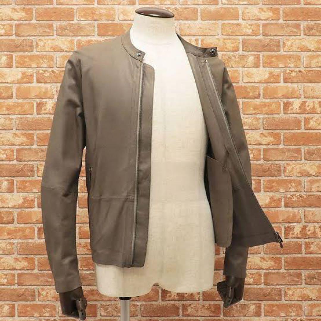 D/him ラム ライダースジャケット 48 グレー