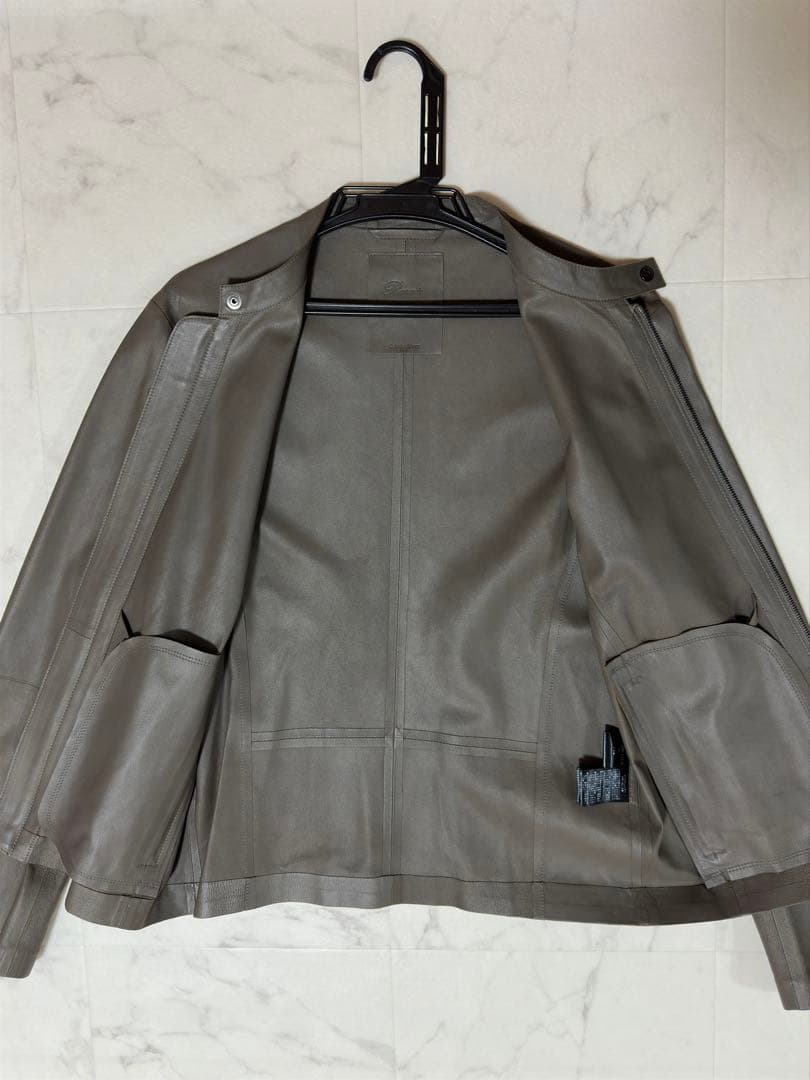 D/him ラム ライダースジャケット 48 グレー