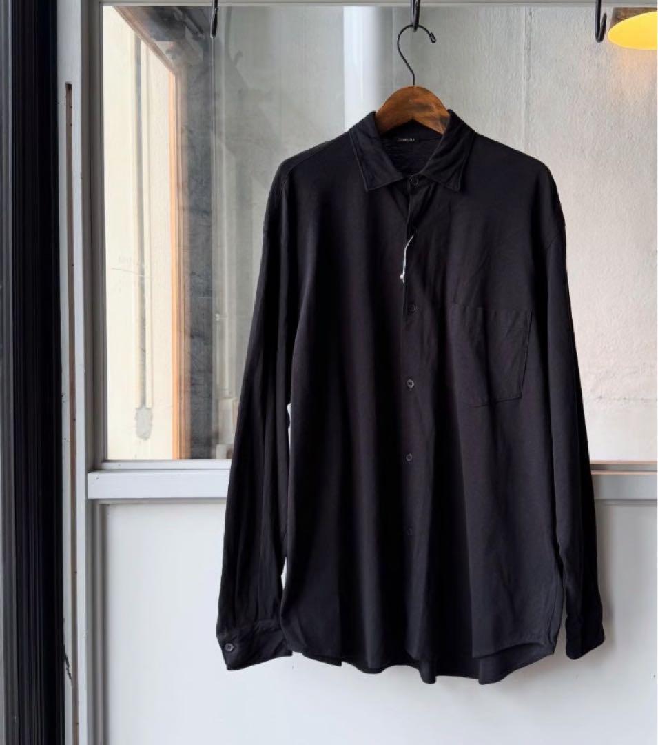 COMOLI 25SS ジャージ コモリシャツ サイズ1 ブラック