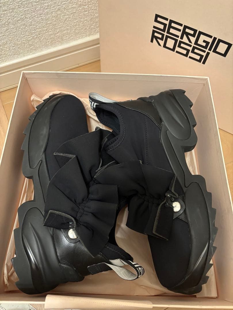 Sergio Rossi フリル　スニーカー　巾着袋付き