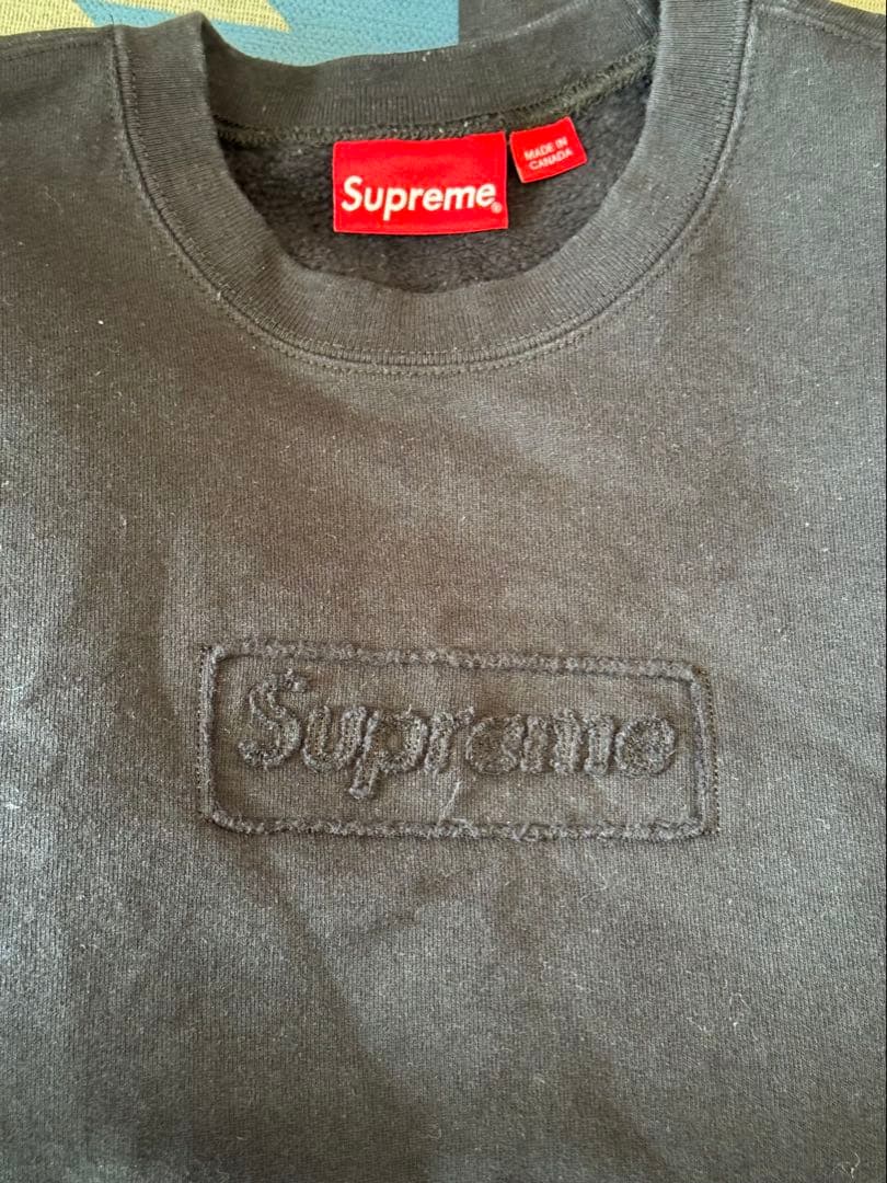 Supreme ブラック クルーネック トレーナー