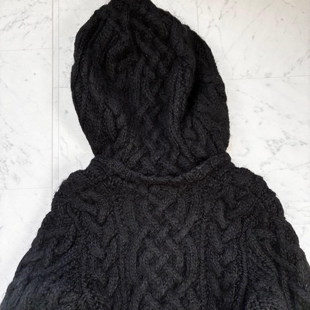 20471120 変形ニットパーカー ブラック Y2K M相当 90s