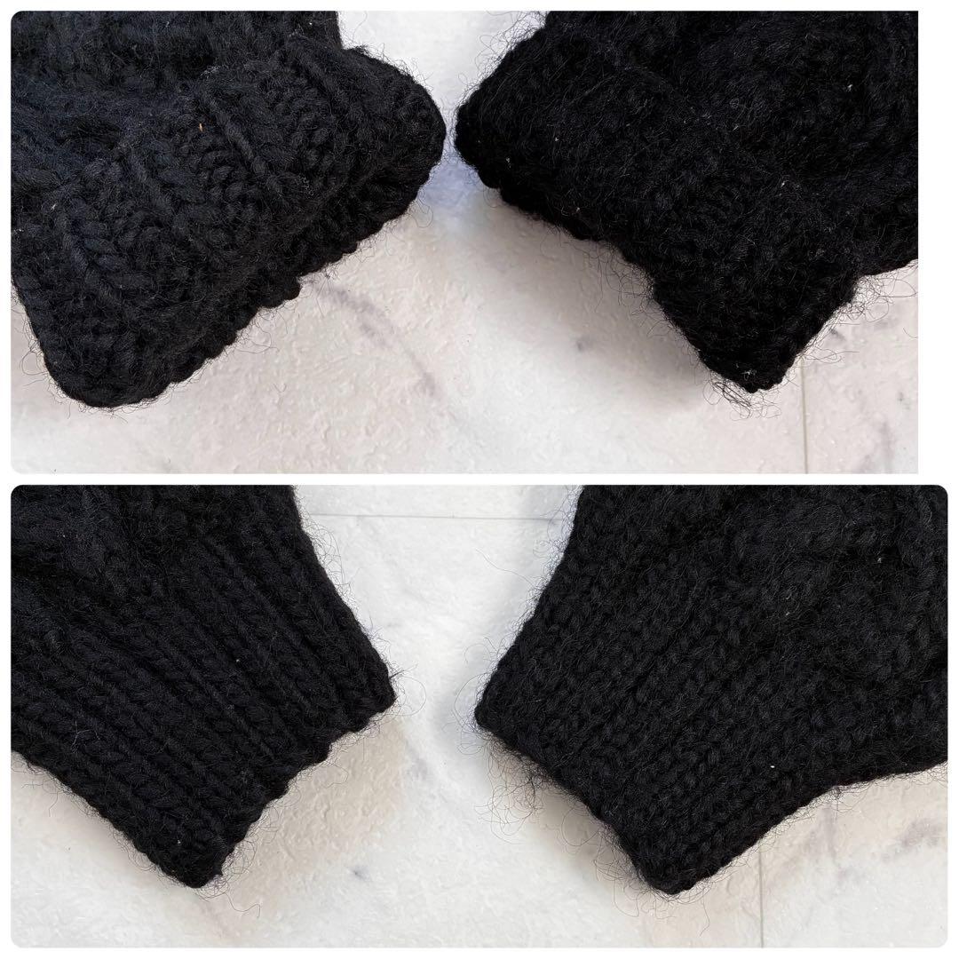 20471120 変形ニットパーカー ブラック Y2K M相当 90s