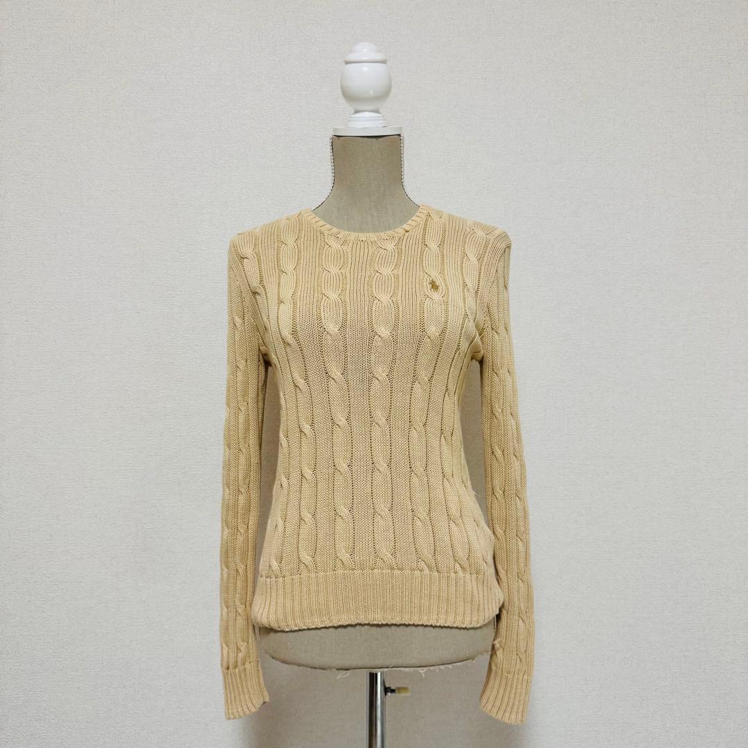 POLO RALPH LAUREN　ラルフローレン　ケーブルニット　ベージュ　S