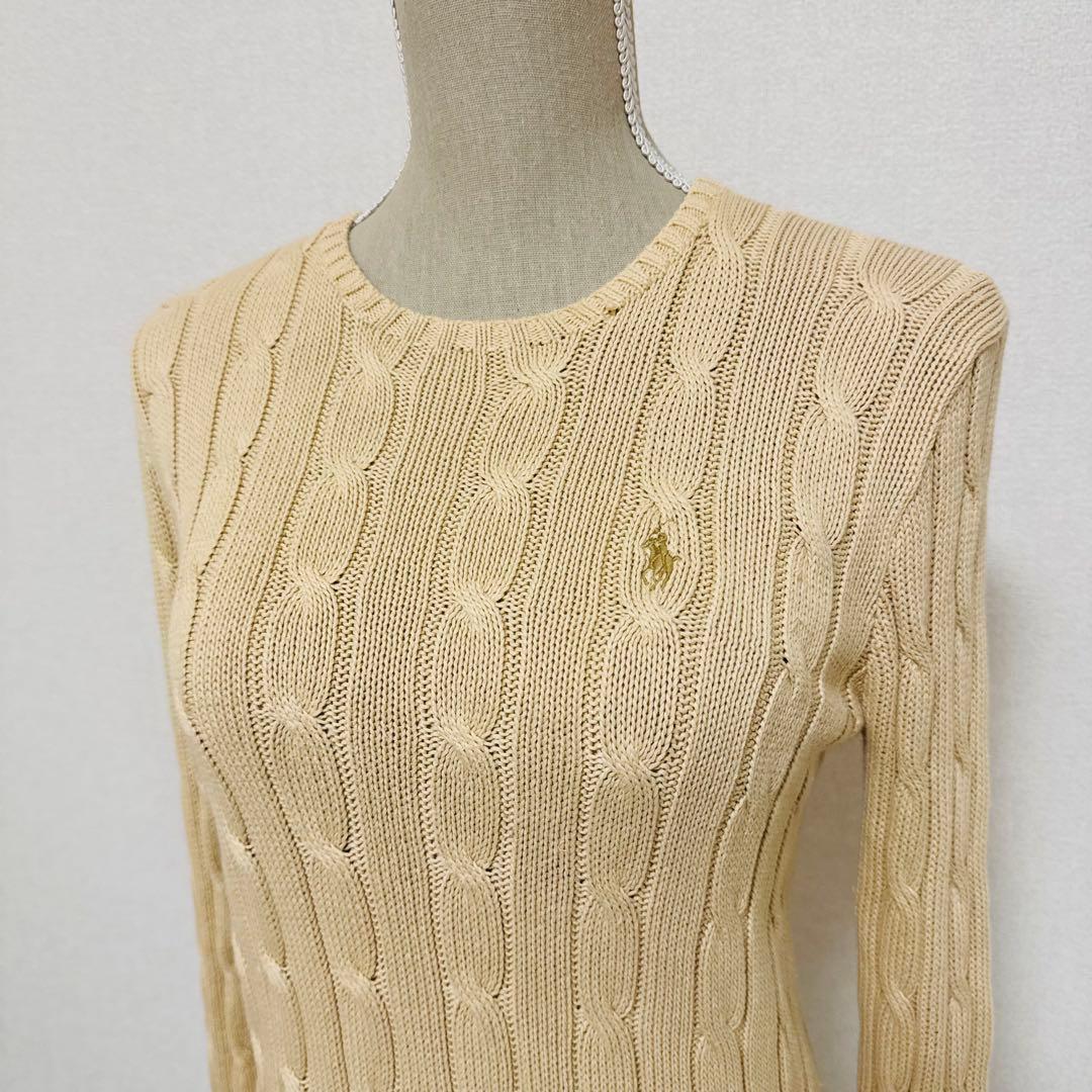 POLO RALPH LAUREN　ラルフローレン　ケーブルニット　ベージュ　S