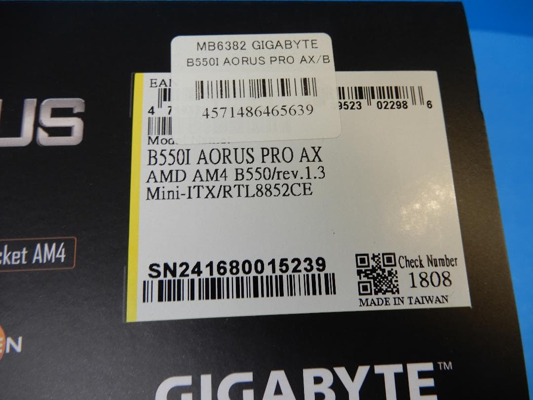 B550I AORUS PRO AX mini-ITX AM4マザーボード