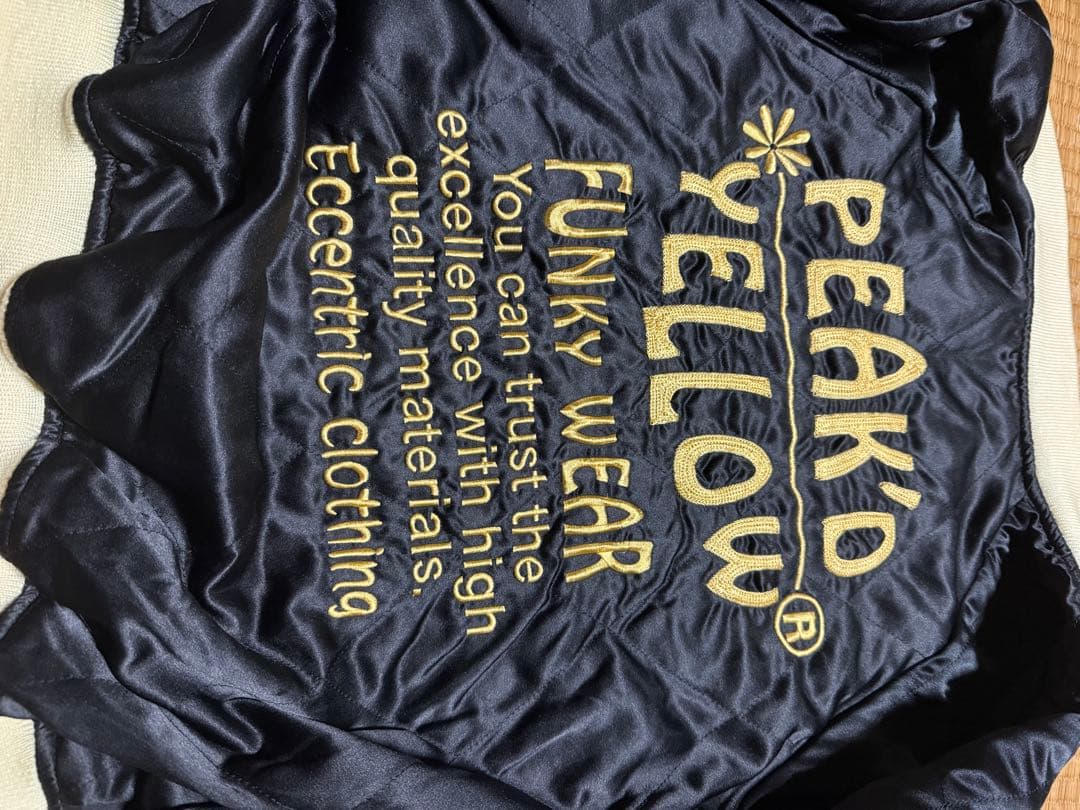 ピークドイエロースカジャン 青/白