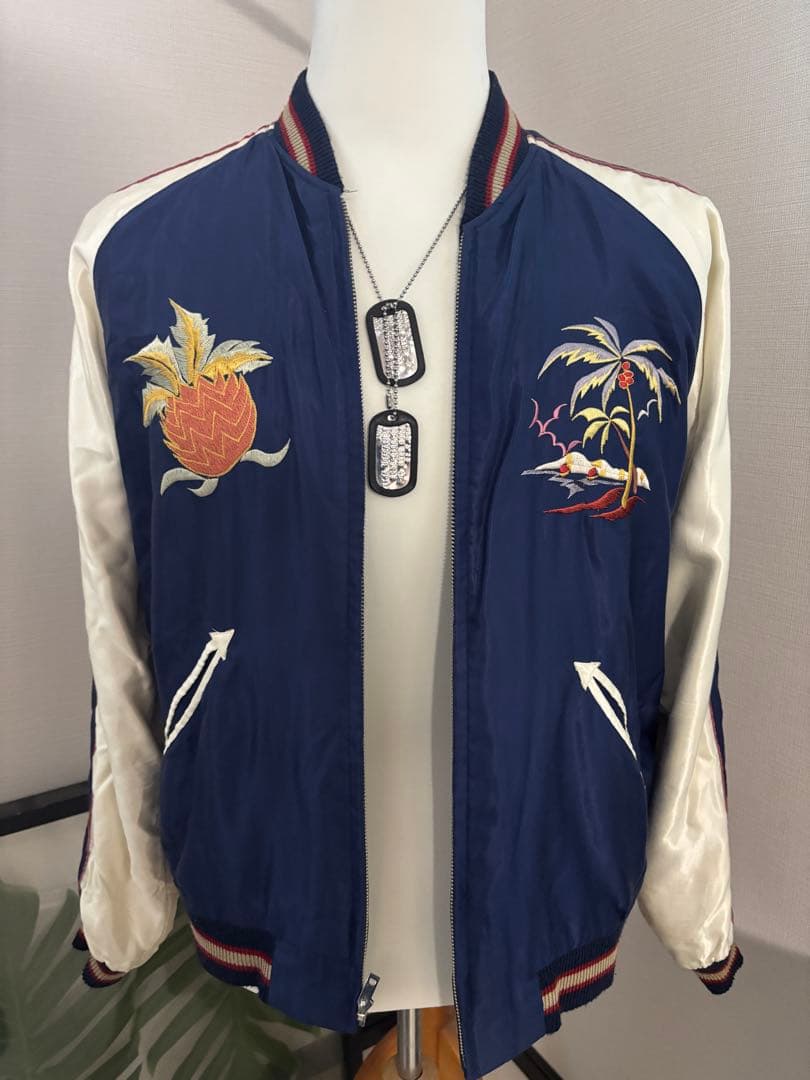 テーラー東洋　ブラック/ ネイビーブルー リバーシブル　スカジャン ヒノヤ別注