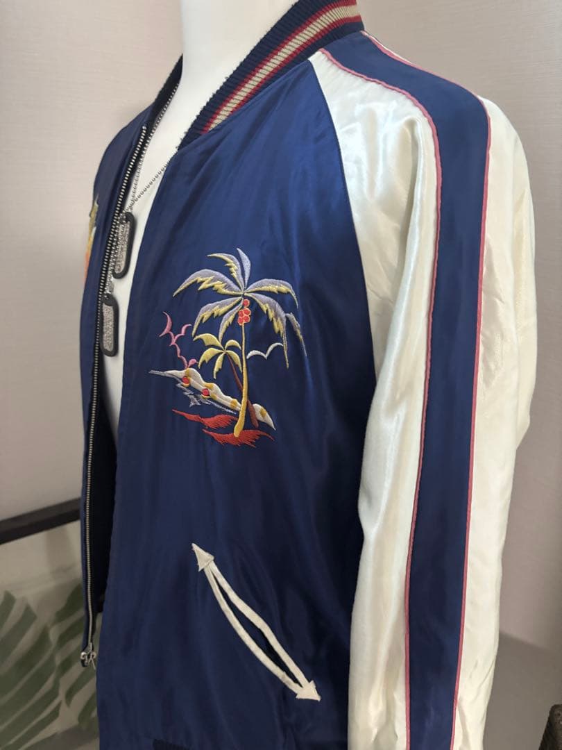 テーラー東洋　ブラック/ ネイビーブルー リバーシブル　スカジャン ヒノヤ別注