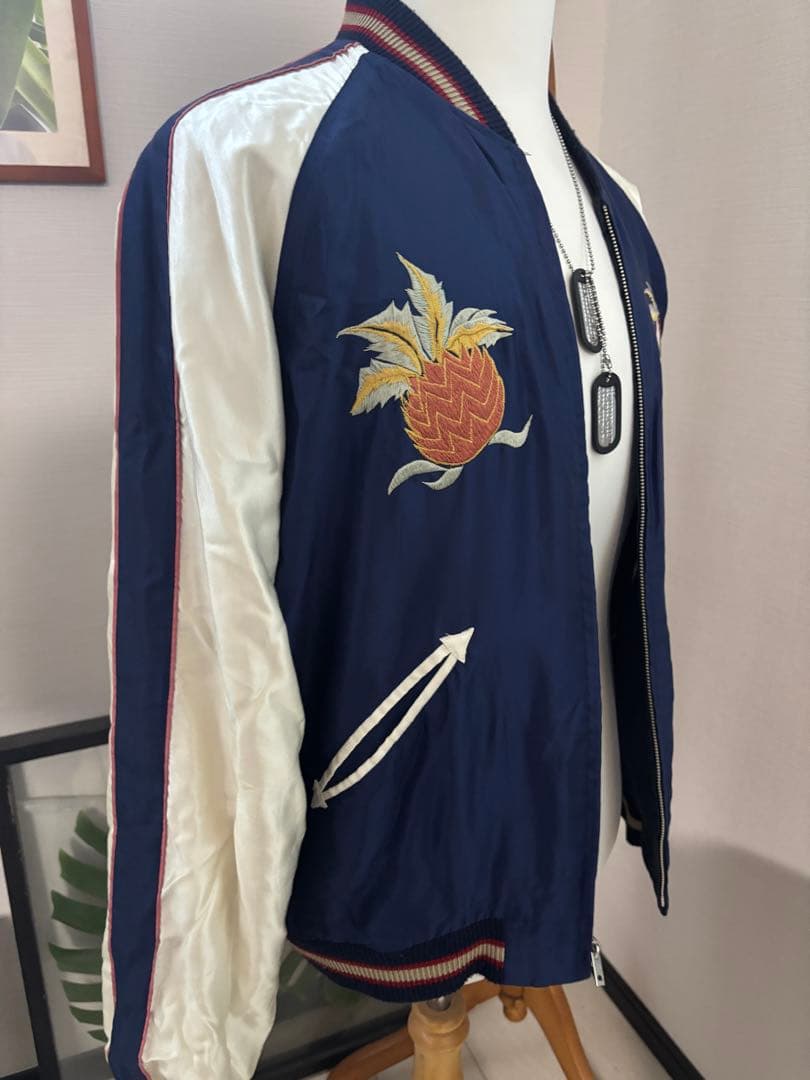 テーラー東洋　ブラック/ ネイビーブルー リバーシブル　スカジャン ヒノヤ別注