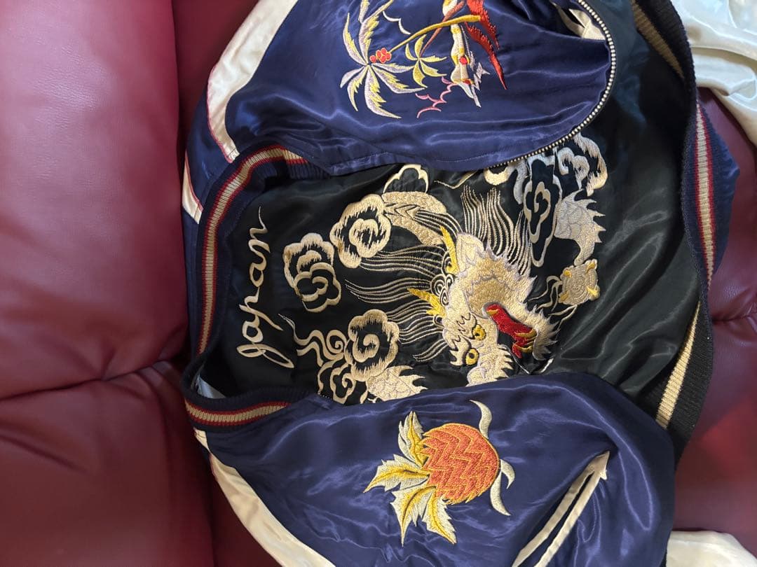 テーラー東洋　ブラック/ ネイビーブルー リバーシブル　スカジャン ヒノヤ別注