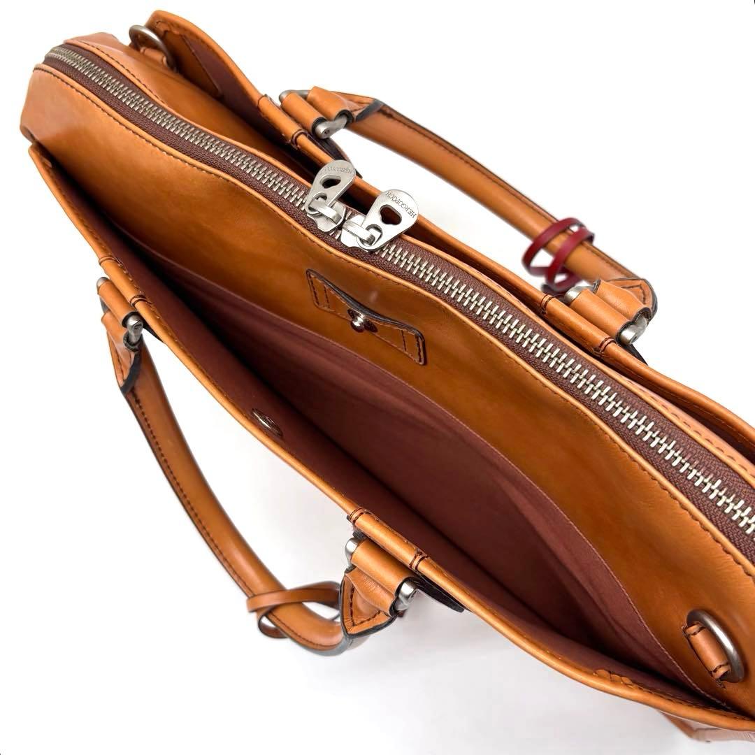 ✨美品✨エルゴポック　ビジネスバッグ　A4可　2way　オールレザー　キャメル